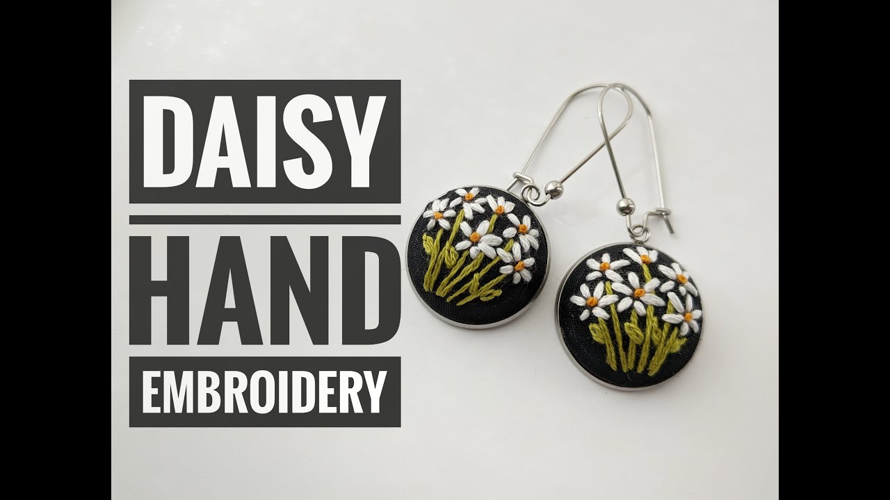 Hand Embroidery- Daisy Earrings