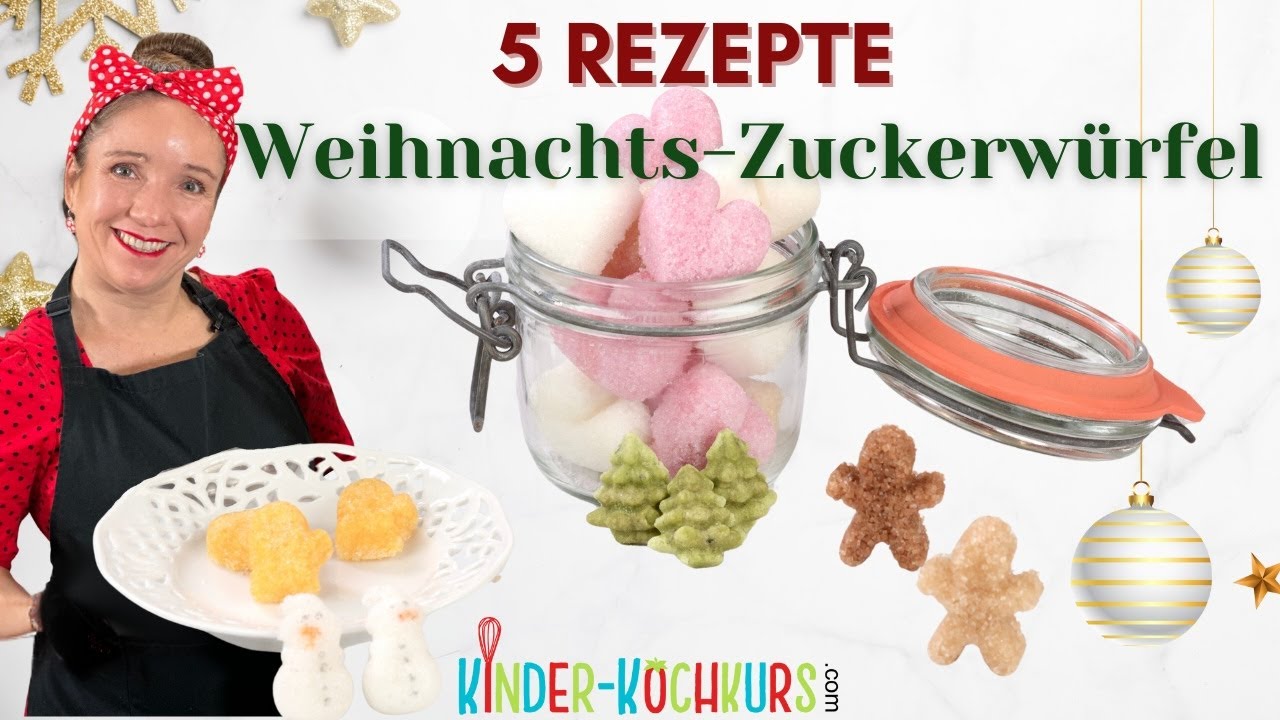 Weihnachtliche Zuckerwürfel🌲 -  5 Rezepte! 🎁 DIY-Idee für Kinder & Familienzeit