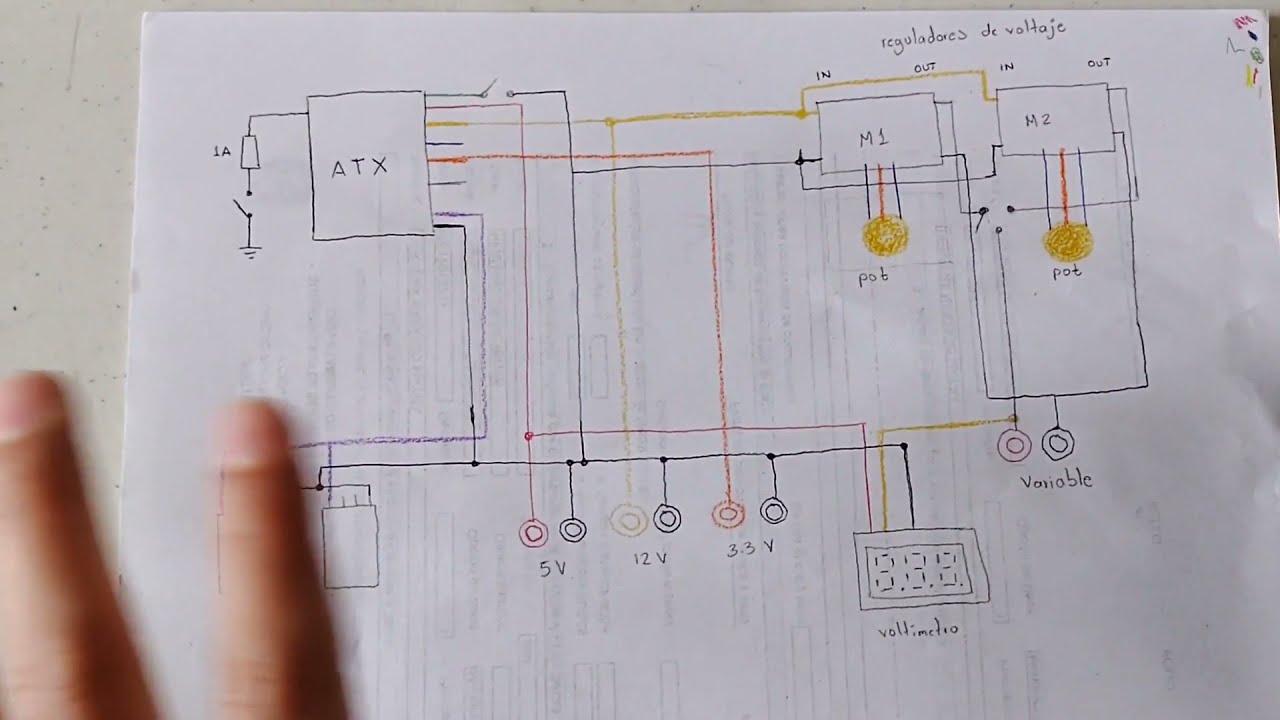 Fuente de Alimentación de Laboratorio casera, utilizando una fuente de poder ATX (0 - 44V).