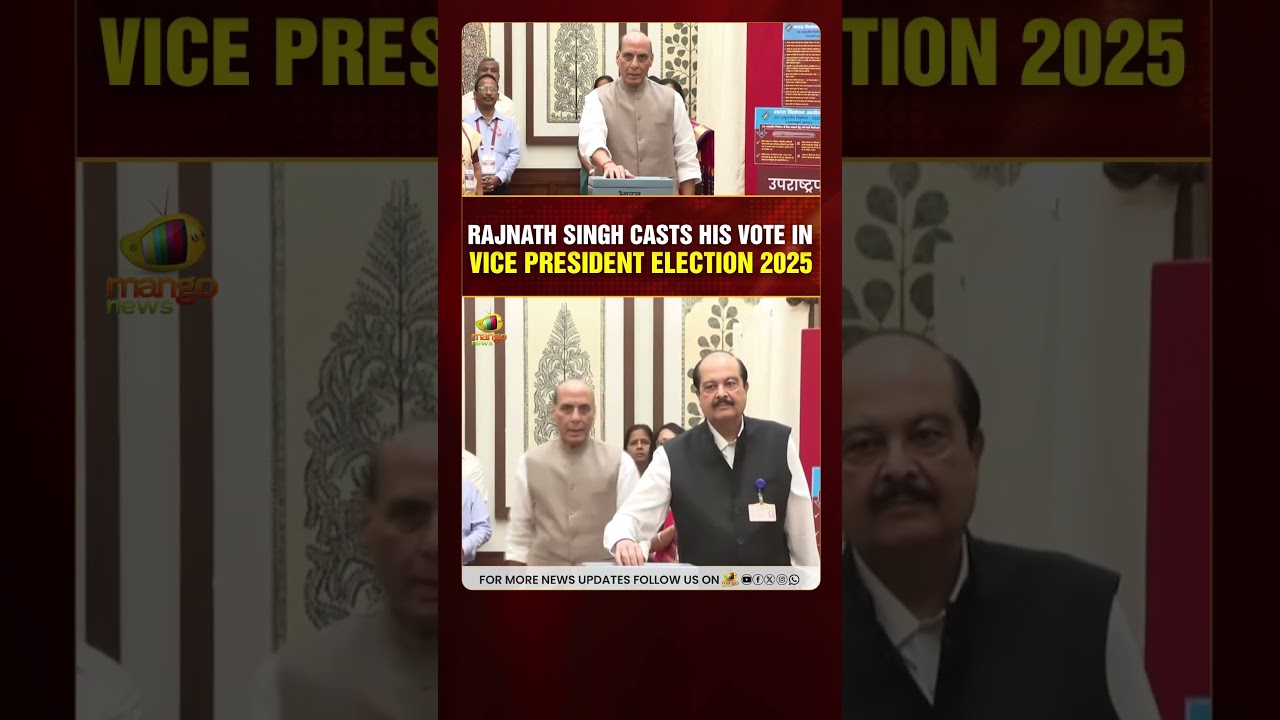 Defence Minister Rajnath Singh Casts His Vote In #VicePresidentElection2025 | CP Radhakrishnan