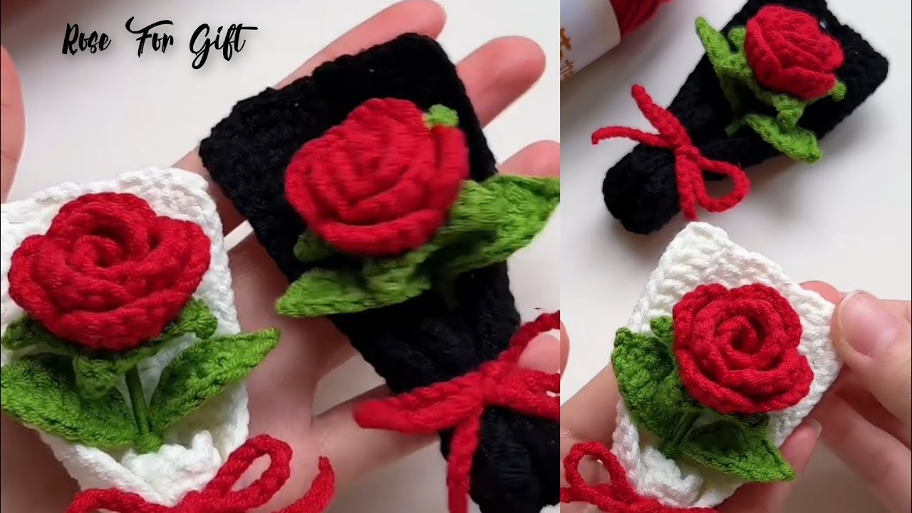  Crochet Rose For Gift//Mini rose bouquet #knitting