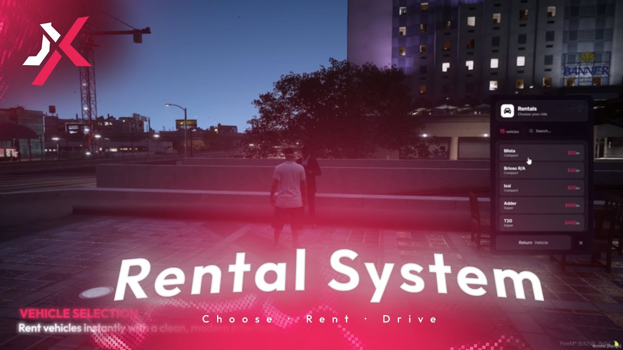 [FREE] JX Car Rental System for FiveM | [ESX/QB/QBOX]
