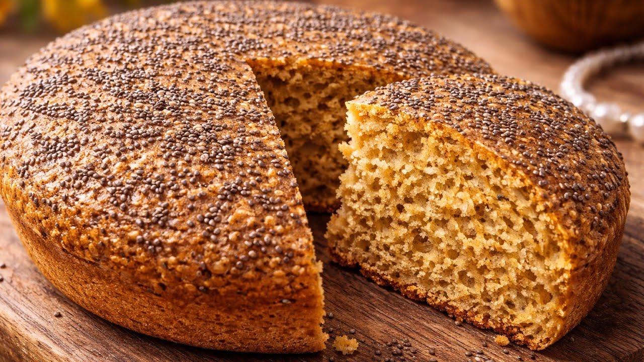 Only oats and chia seeds! A healthy, protein-packed cake in 10 minutes!No flour, no sugar, no dairy!