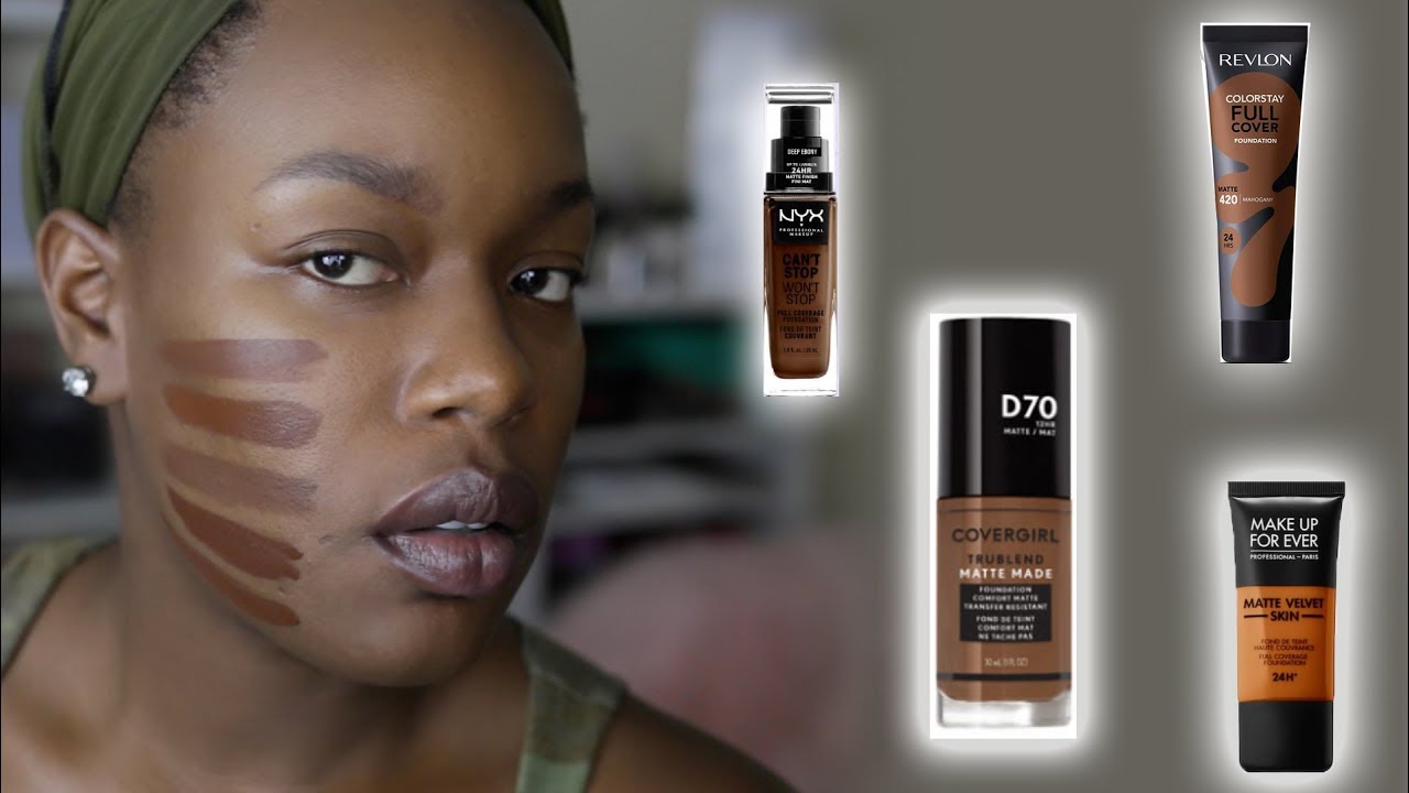 MATTE foundation Battle . COVERGIRL vs Makeup Forever vs Revlon vs NYX