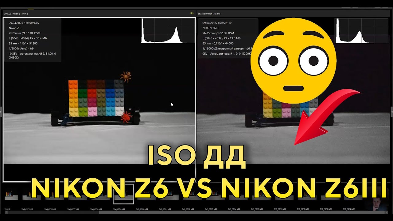 Nikon Z6III VS Nikon Z6 ISO Шумы ДД
