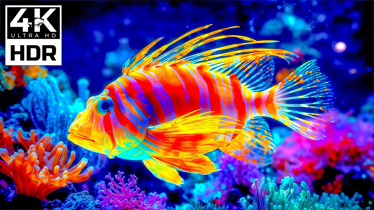 Underwater Sea Journey 4K Video — Aquarium Fish with Gentle Water Sounds & Sleep Audio
