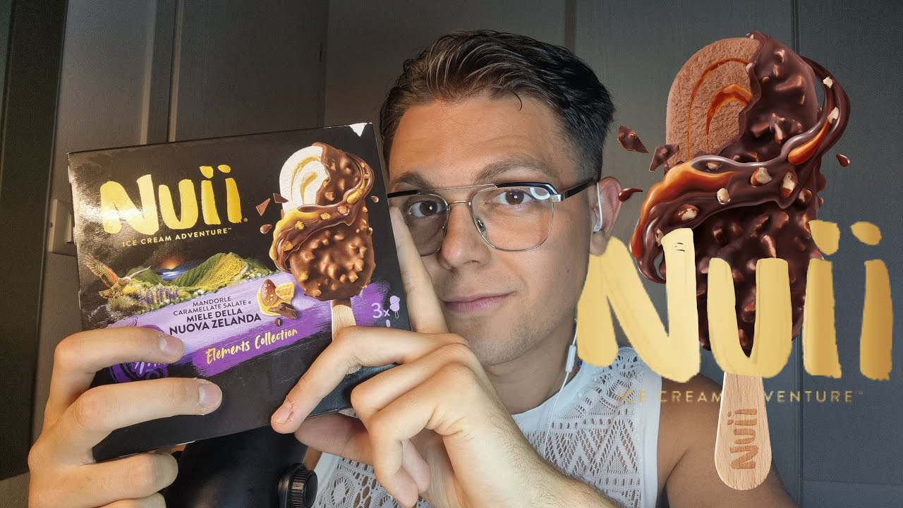 ASMR MUKBANG ASSAGGIO:  GELATO NUII Mandorle caramellate e miele | ASMR Eating sounds