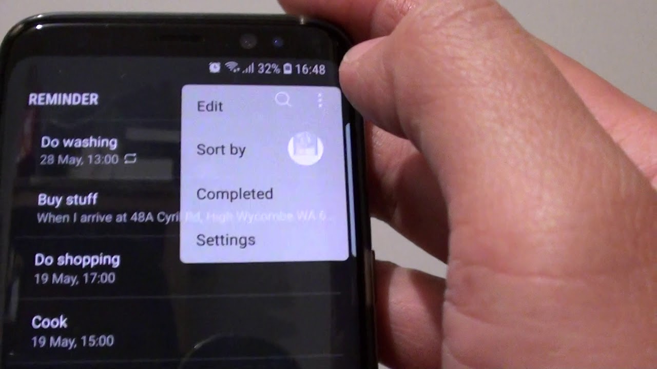 Samsung Galaxy S8: Change Reminder Background Color