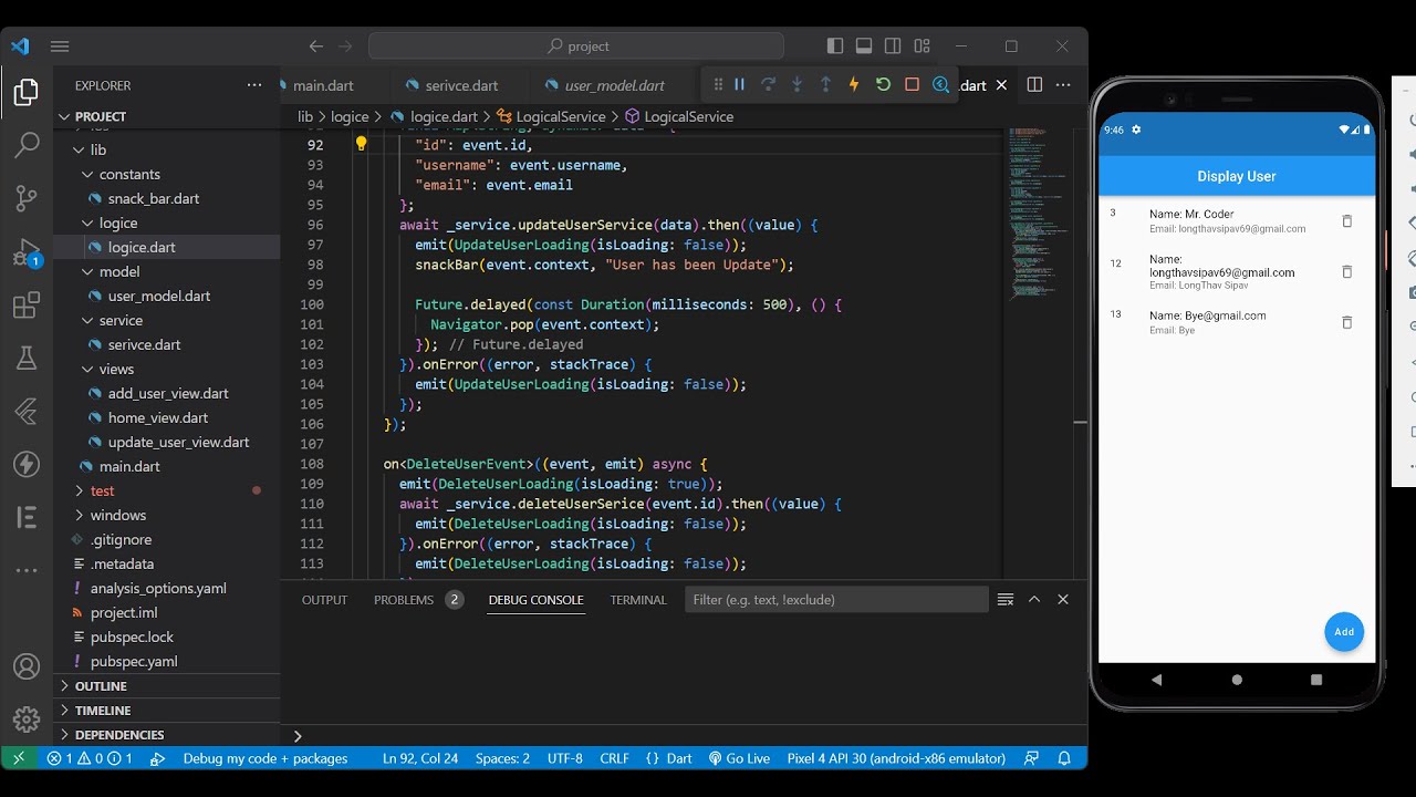 Flutter Bloc Rest API (Get, Post, Put, Delete)   #flutter