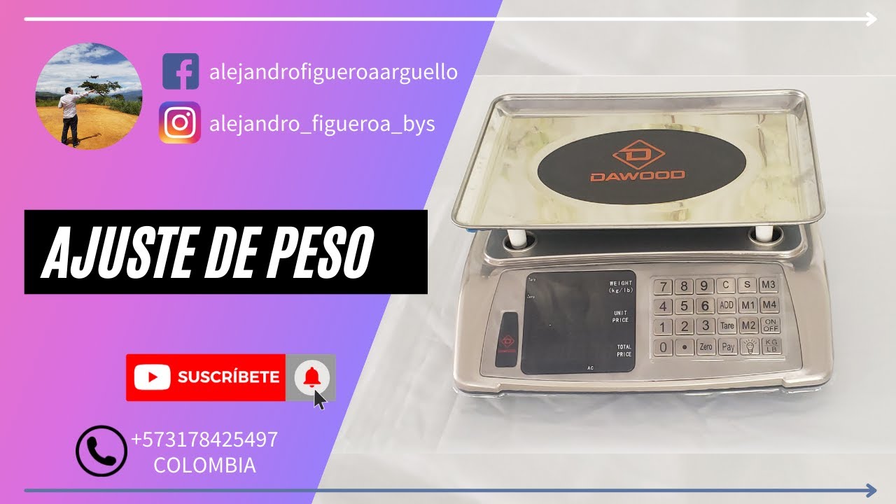 Ajuste de peso (calibración) bascula Dawood modelo YD-888