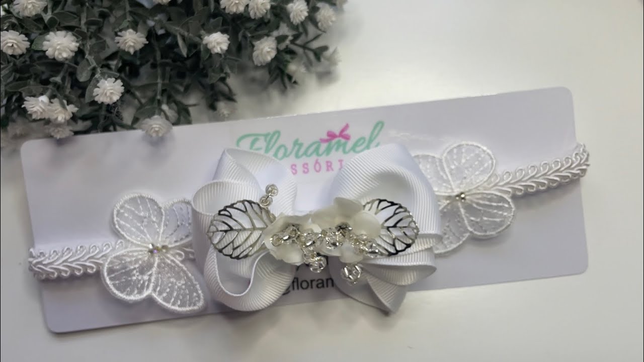 TIARA PARA BATIZADO BRANCA  #batizado #tiara #diy #headband