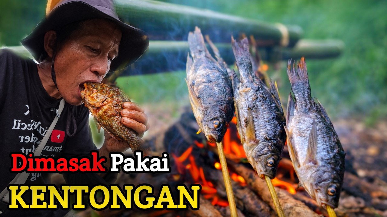 IDE GILA! Masak Ikan Mujaer Pakai Kentongan Bambu di Pinggir Sungai