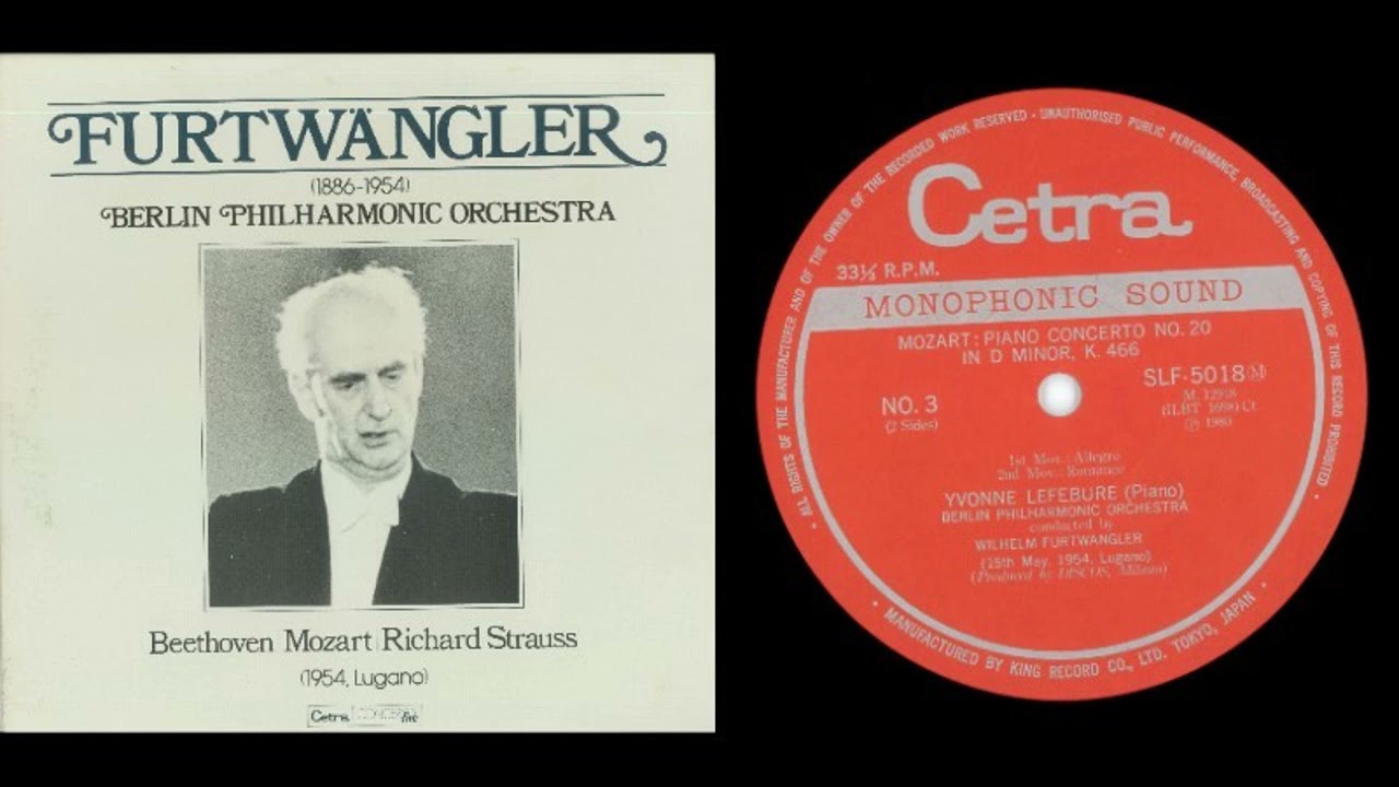 【Cetra盤復刻】Yvonne Lefébure, Furtwängler & BPO - Mozart: Piano Concerto No.20 (1954.5.15 Live)