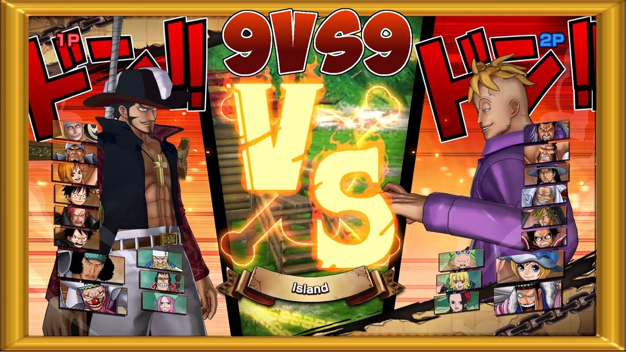 One Piece Burning Blood | 2 Players Gameplay - 9 VS 9 | ALL RANDOM #375