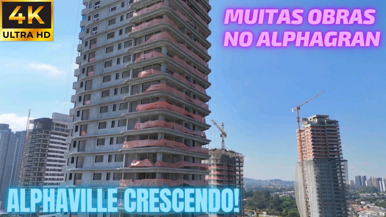 Drone mostra várias obras no bairro planejado Alphagran - Alphaville - Barueri - São Paulo