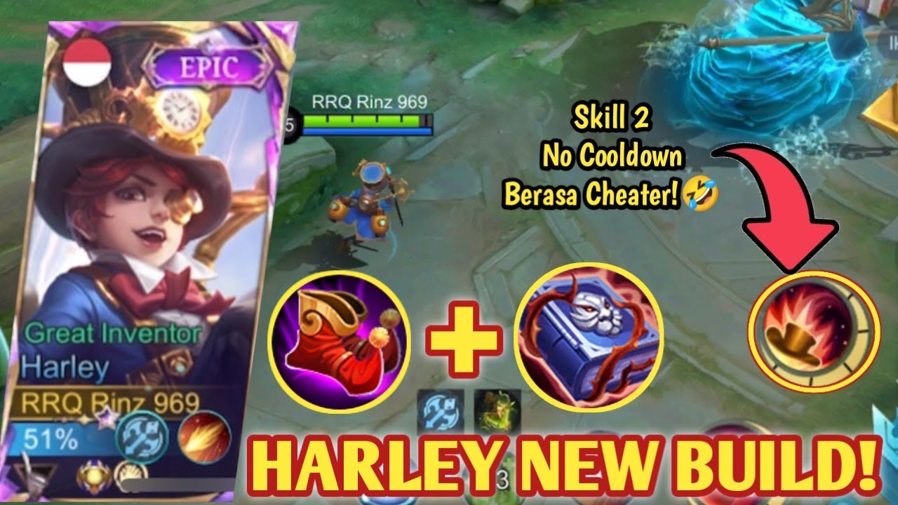 HARLEY SKILL 2 NO COOLDOWN!😱 PAKAI ITEM FULL CD! HARLEY NEW META! BUILD HARLEY TERSAKIT 2025 - MLBB