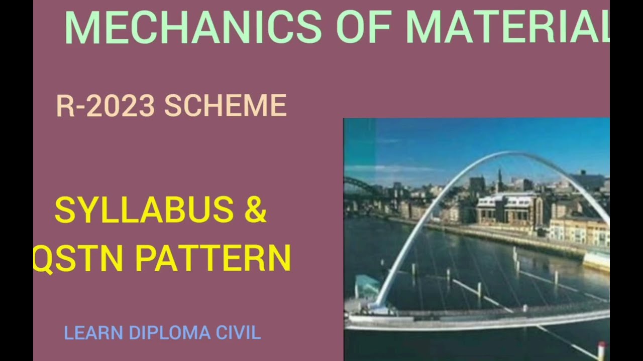 Mechanics of Materials| R-2023 - Syllabus & Qstn Pattern| Diploma Civil| Tamil