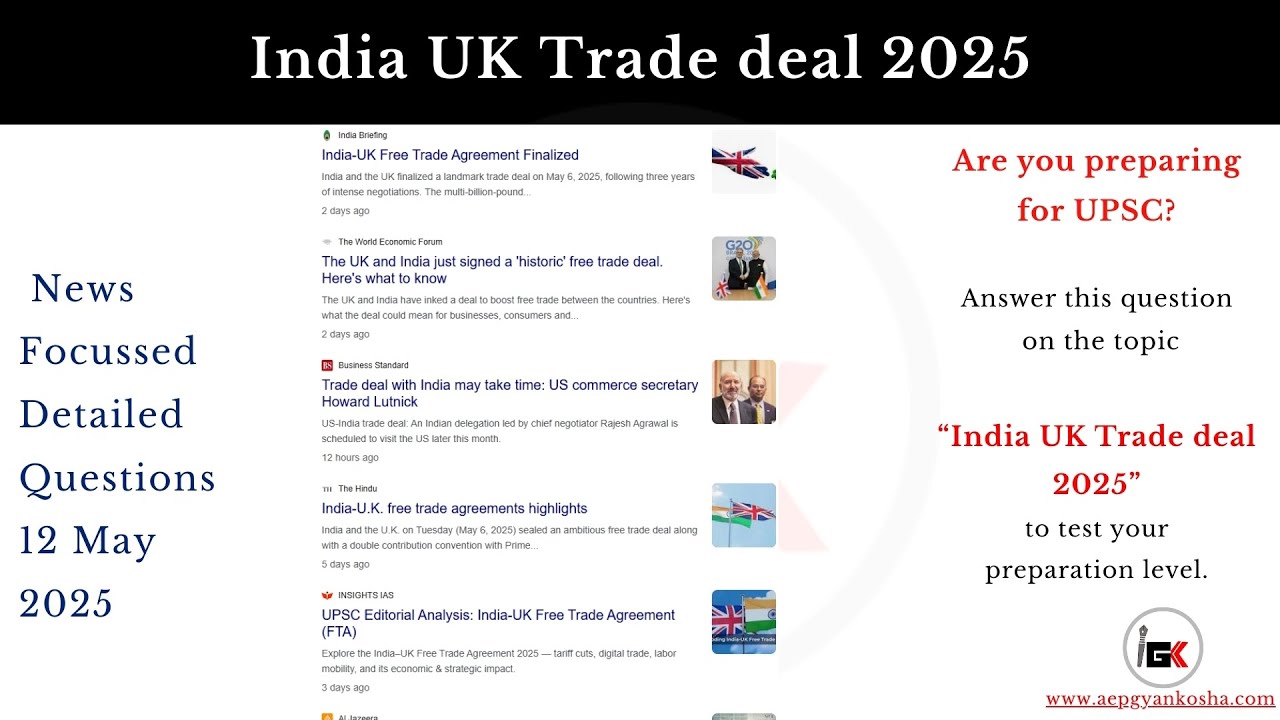 India UK Trade deal 2025 12 may 2025
