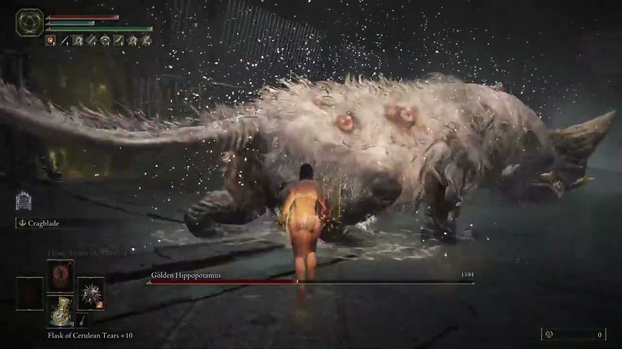 Elden Ring DLC - Golden Hippo Boss Fight (RL1 / No hit / +0 Blessing)