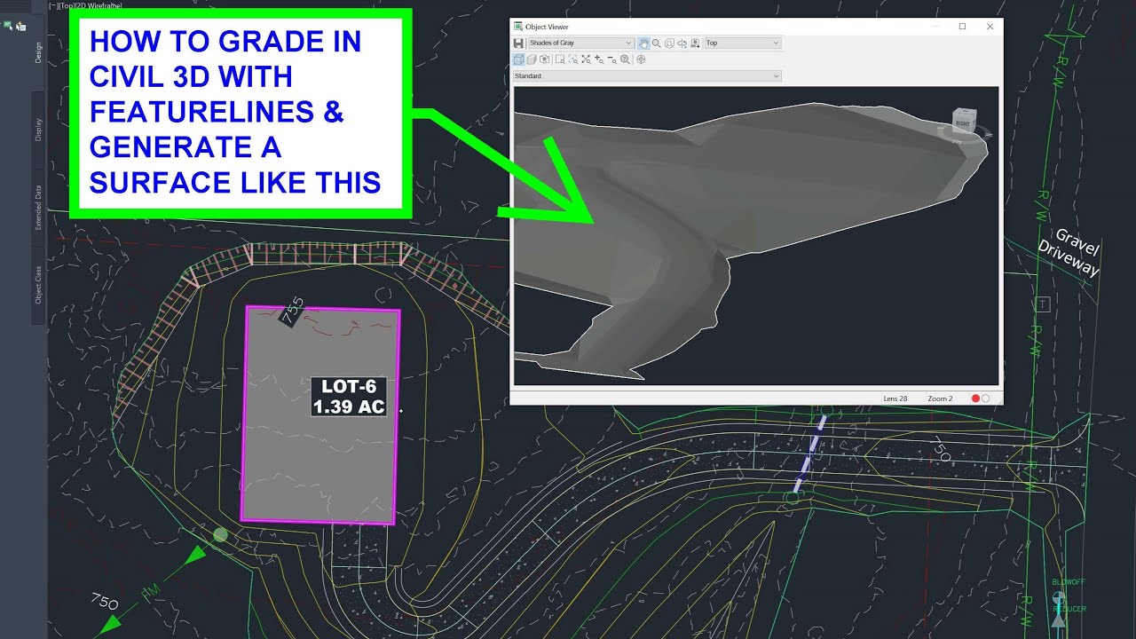 AutoCAD Civil3D Single Family Lot grading – for the Civil Engineer with featurelines