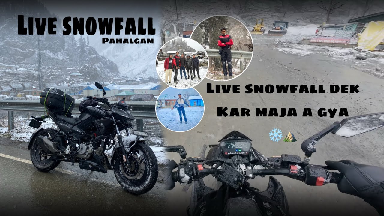 Pahalgam Me Mili Live SnowFall || PAHALGAM || Delhi to Kashmir ride || #delhitokashmir #youtube 