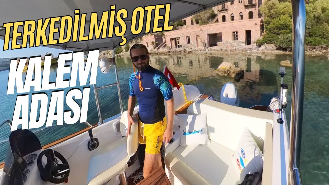 ADADA TERKEDİLMİŞ OTELE GİTTİM - Teknemle Kalem Adası'nda 1 GÜN (101. BÖLÜM)