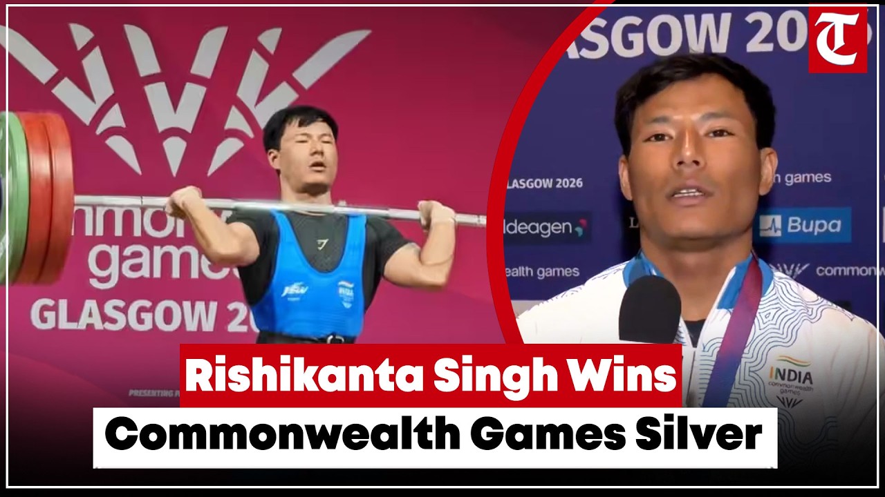 Rishikanta Singh wins silver in men's 60kg weightlifting at Glasgow Commonwealth Games 2026