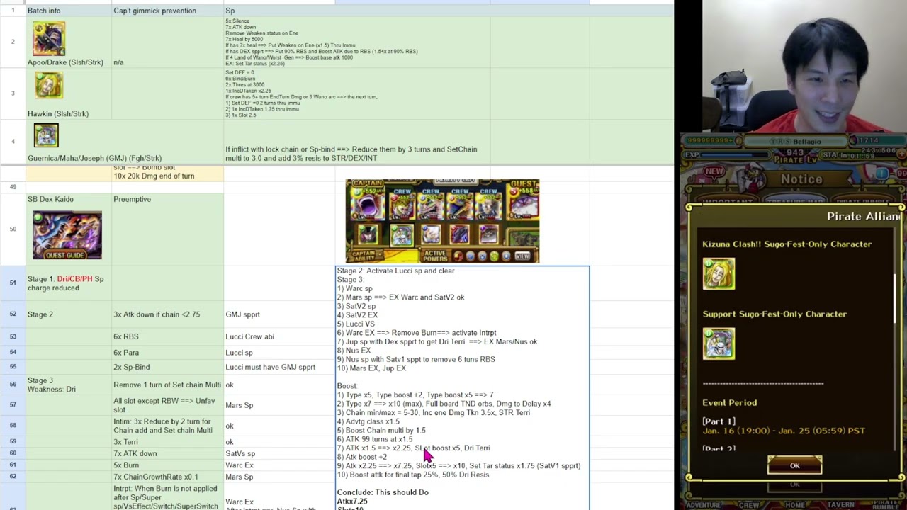OPTC Kizuna SB DEX Kaido Team prep 5 trillion on Clown Forest