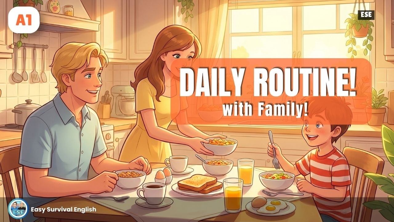 Daily Routine English Speaking | Watch a Family Learn Together