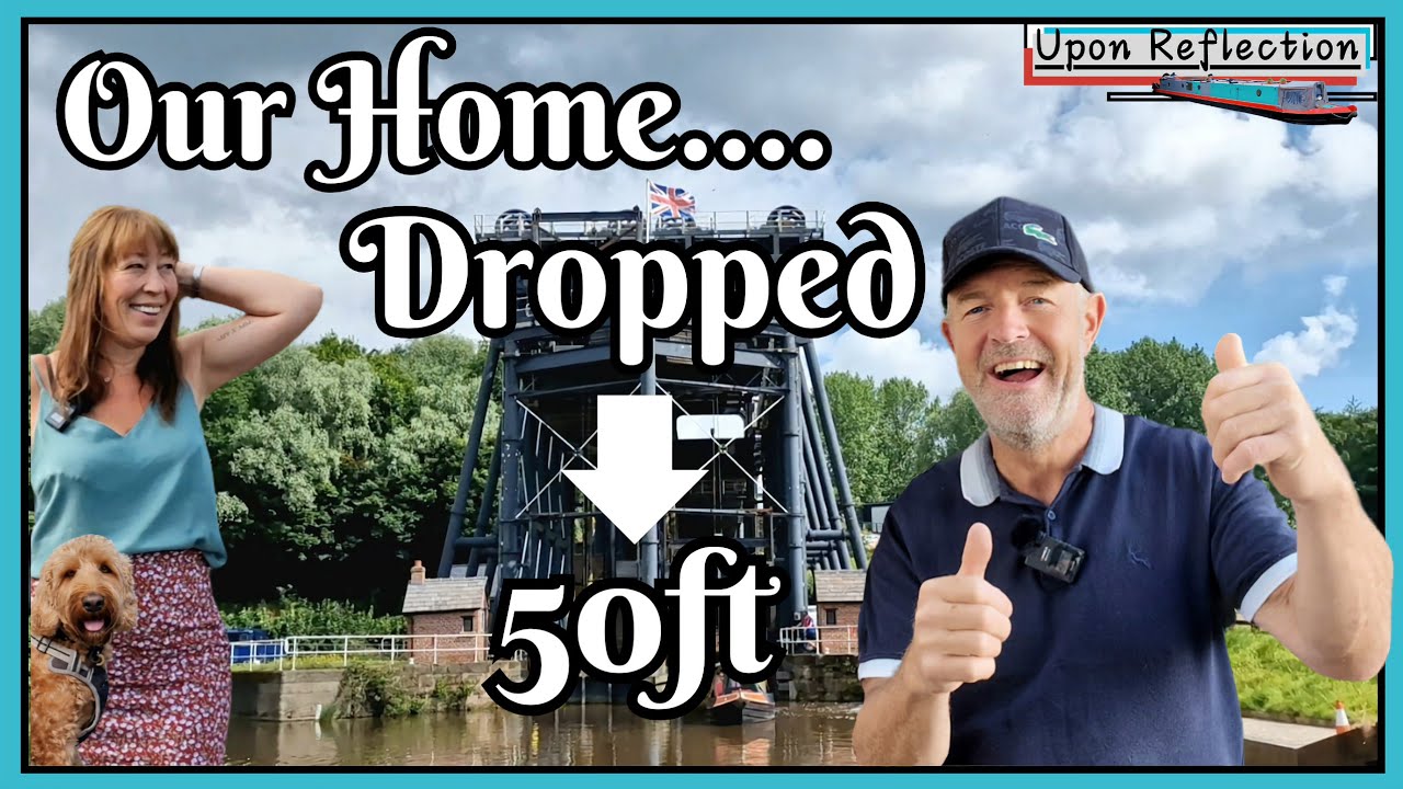 50ft Vertical Drop in our NARROWBOAT Home - Anderton Boat Lift #90