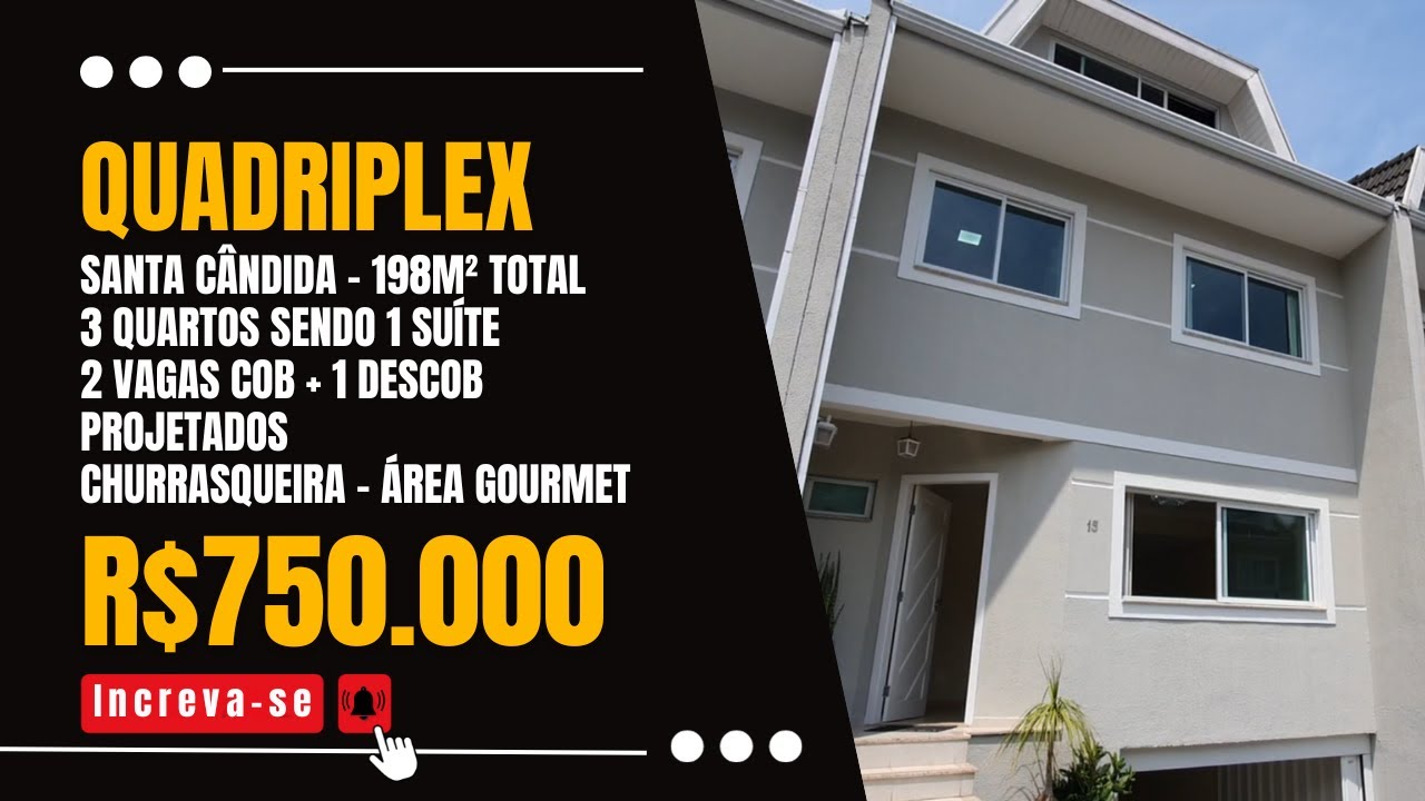 (VENDIDA) VOCÊ MORARIA NESSA CASA Triplex no BAIRRO SANTA CÂNDIDA em Curitiba! CERTEZA! 🤑