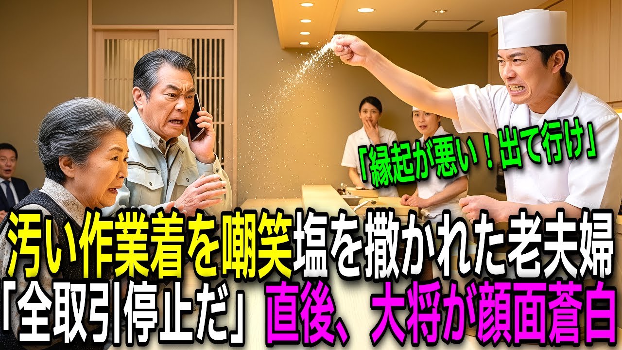 【スカッと】高級鮨屋で老夫婦を「そんなボロ服でW」と嘲笑。「本日で、全取引停止です」たった30分後、大将が凍りついた【感動する話】【朗読】