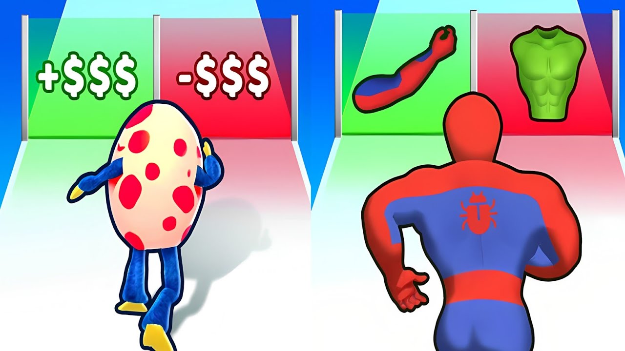 Monster Egg Run VS Mashup Hero Run - Satisfying ASMR Gameplay ALL Levels