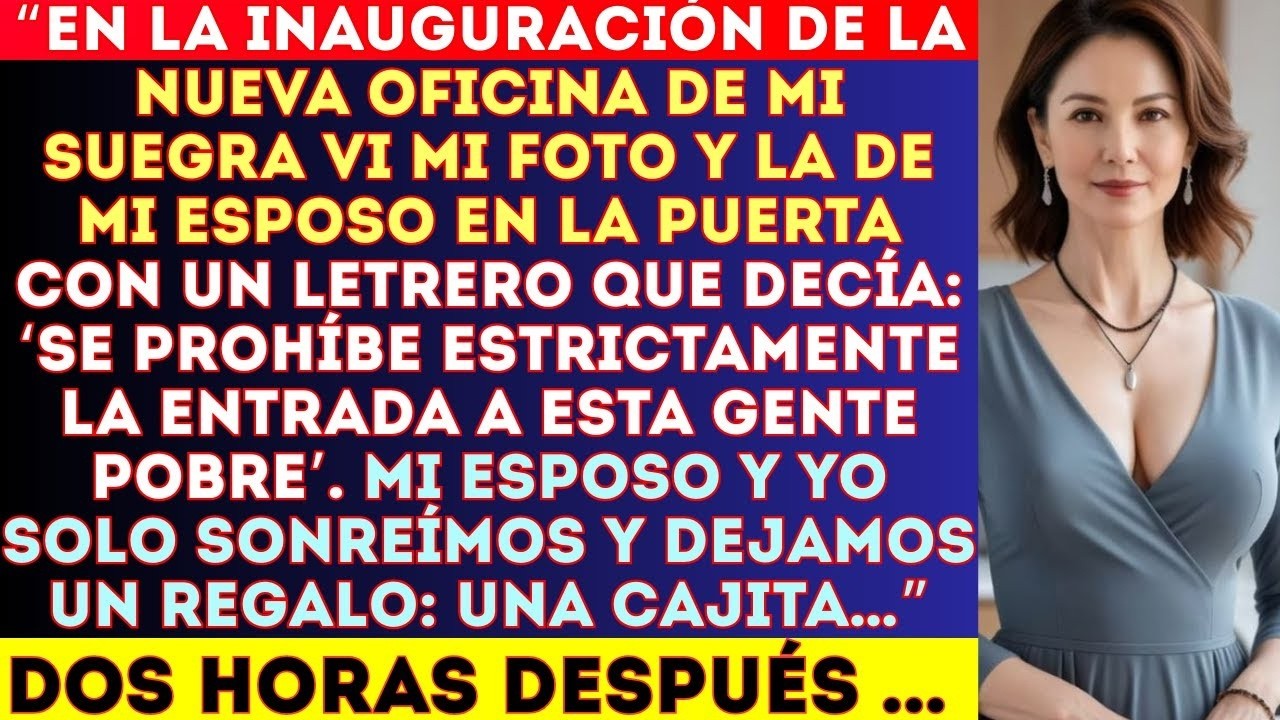 “Mi Suegra Nos Prohibió Ir a Su Inauguración… Pero Mi Regalo Cambió Todo   Historia Real”#viral