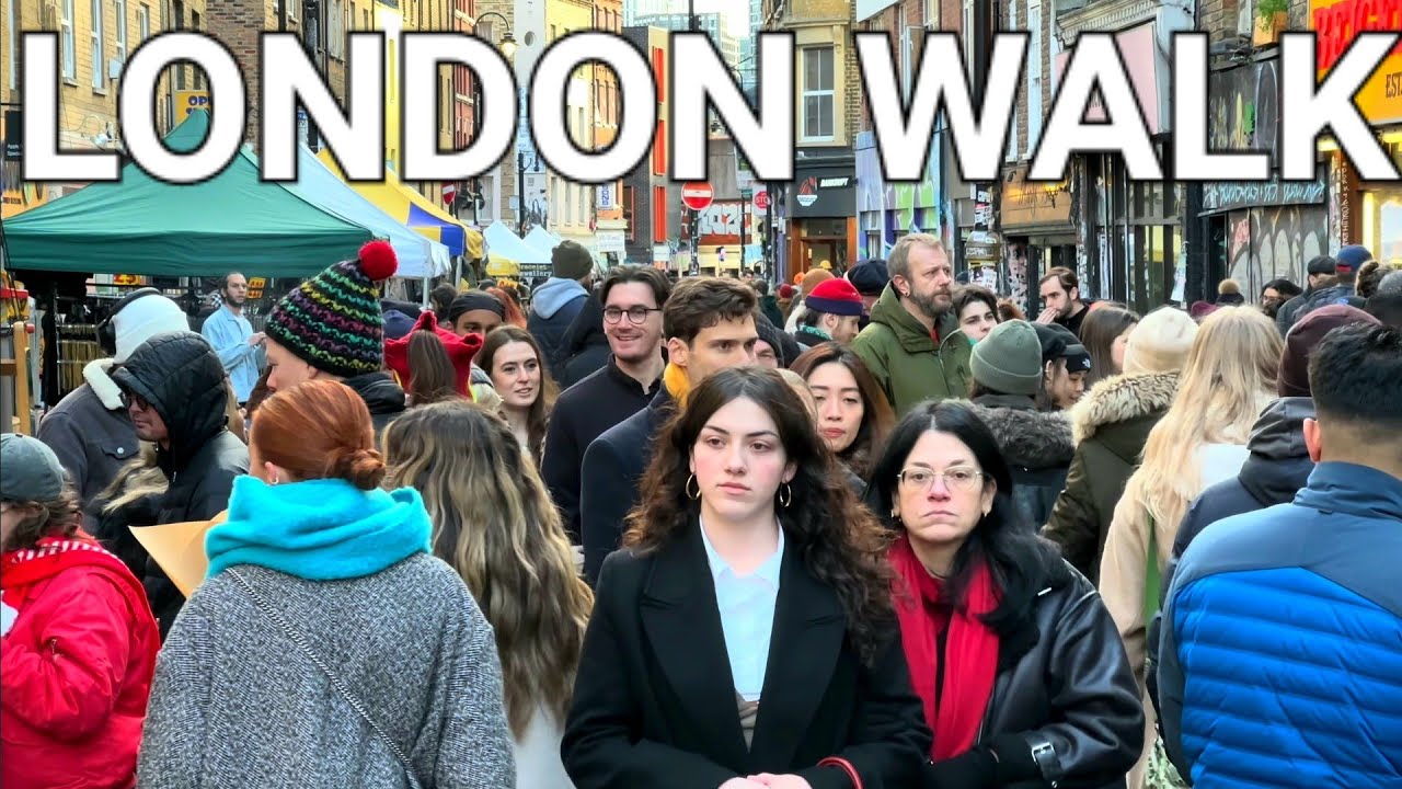 🇬🇧 London Street Food, Exploring The Vibrant East End: Iconic Brick Lane Market, Delicious Food, 4k