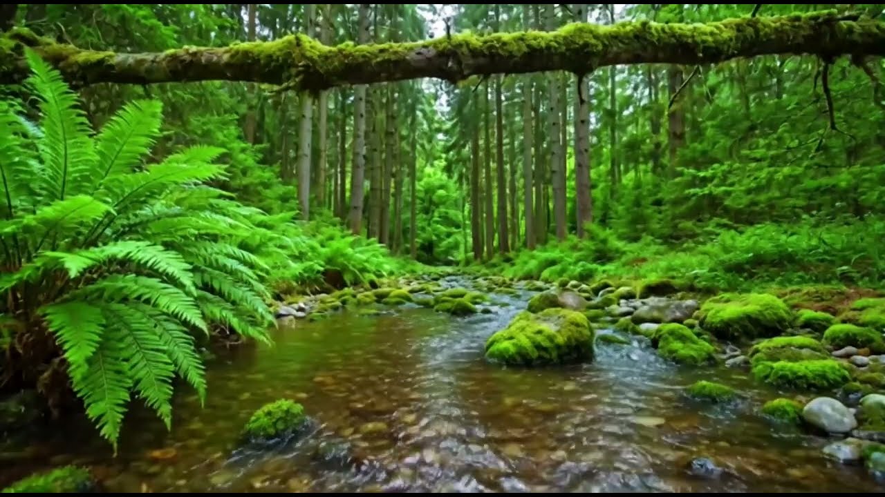 Peaceful River Water Sounds, Light Forest Birds, Calming Natural Ambience