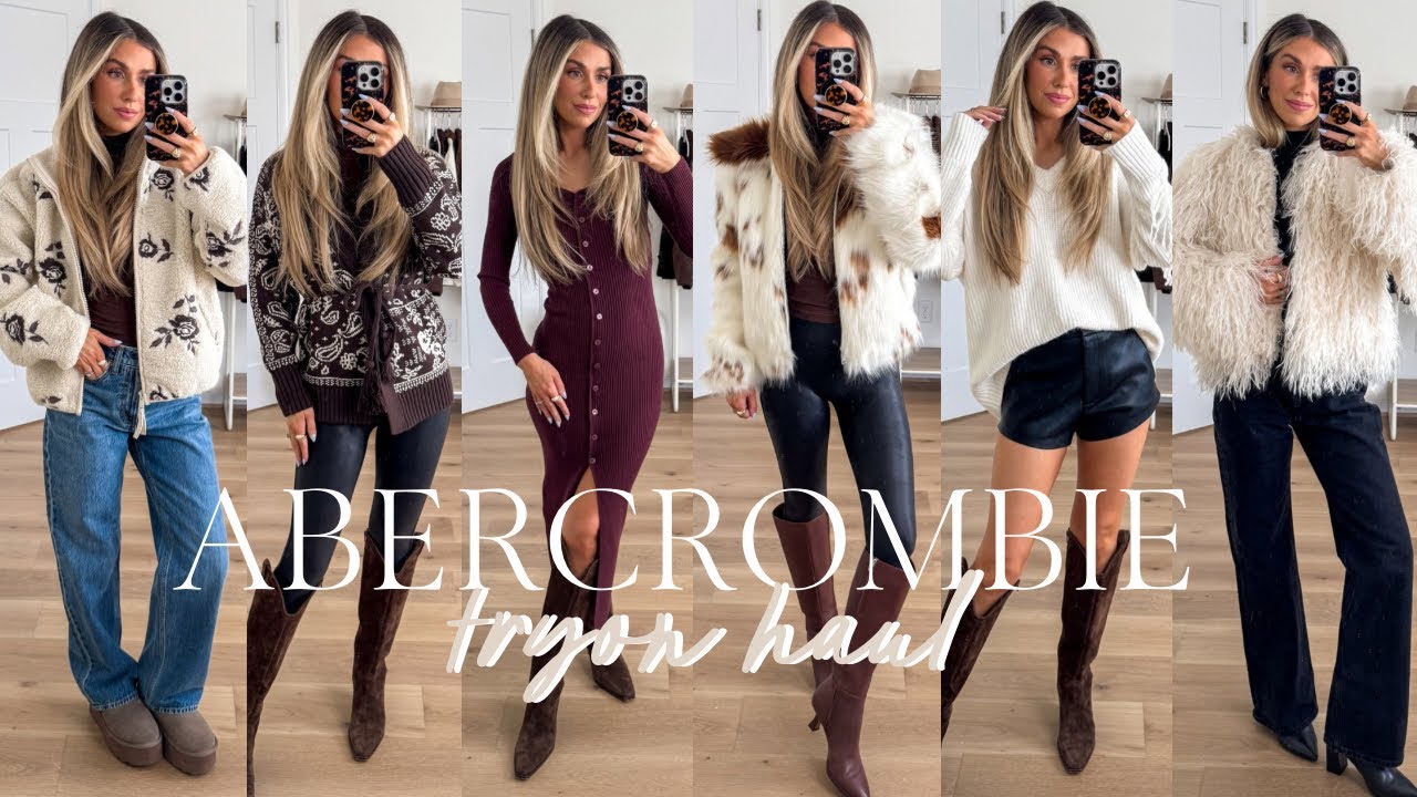 Примерка вещей Abercrombie | Уютные и милые куртки и комплекты одежды