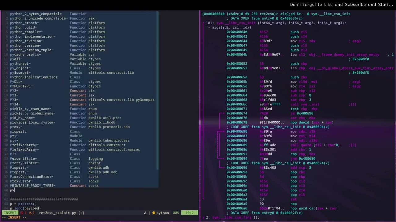 Universal ROP - Linux x64 [Rop Emporium 0x7] - ret2csu