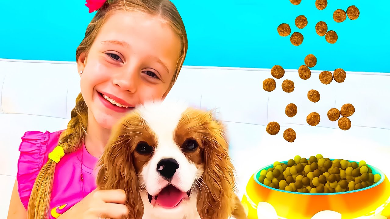 Nastya cuida de seu cachorrinho chamado Like