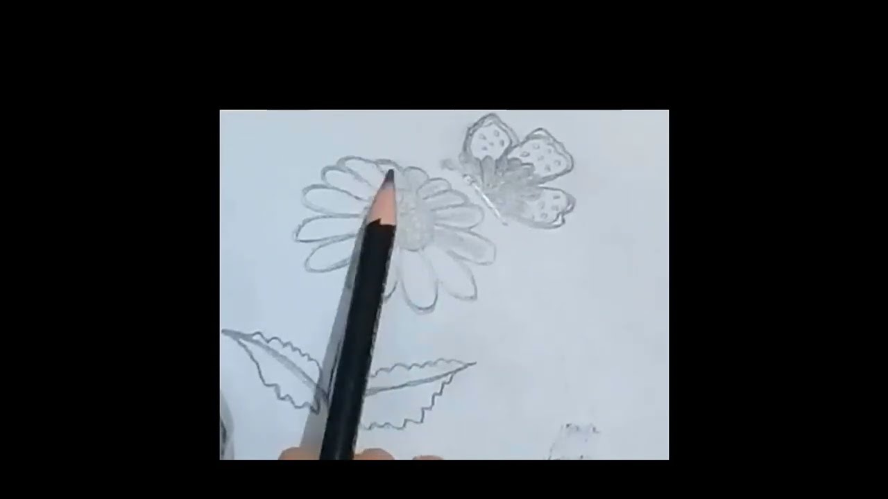 sun flower butterfly drawing| #art  #easy drawing