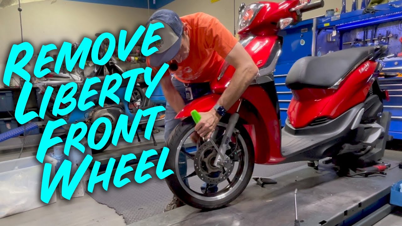 How To Remove the Front Wheel on a 2017 & Newer Piaggio Liberty 50 & 150 Scooter