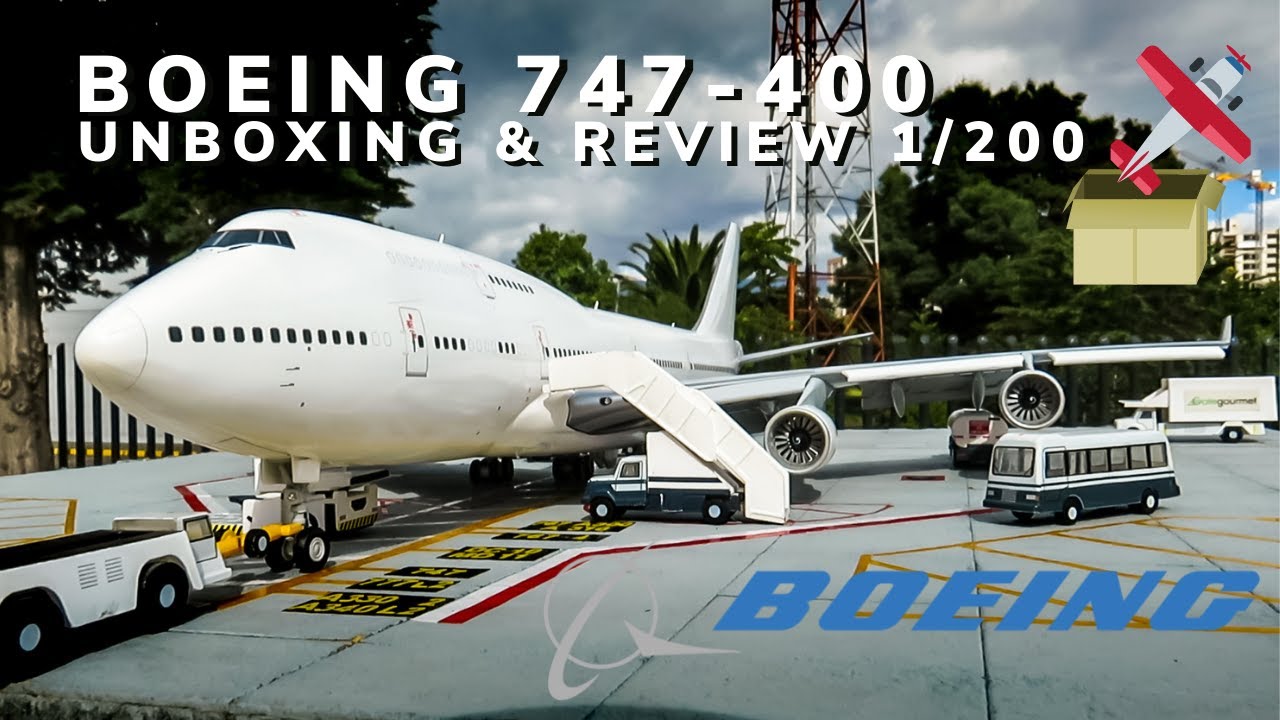 JC Wings 1:200 | The Boeing Company 747-400 White Livery (Flaps down) ¡Unboxing + Review!