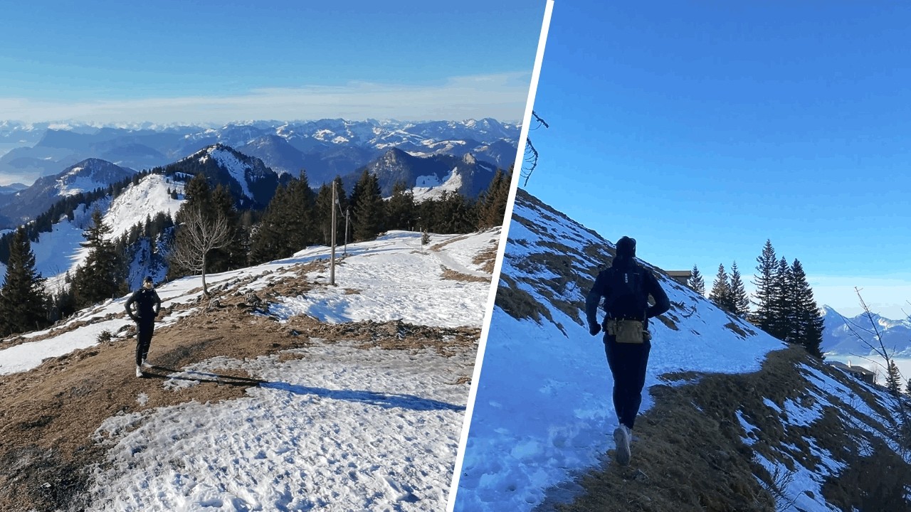Lauf auf Höhengraden im Winter