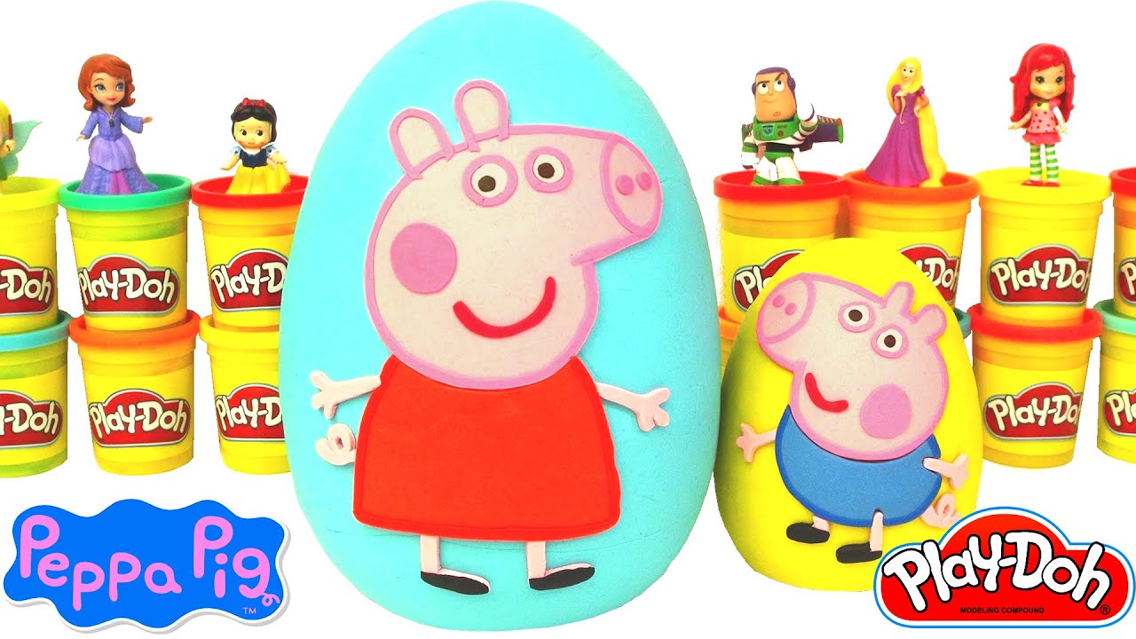 Ovos Surpresas Gigante da Peppa Pig e George em Portugu&ecirc;s Brasil de Massinha Play Doh