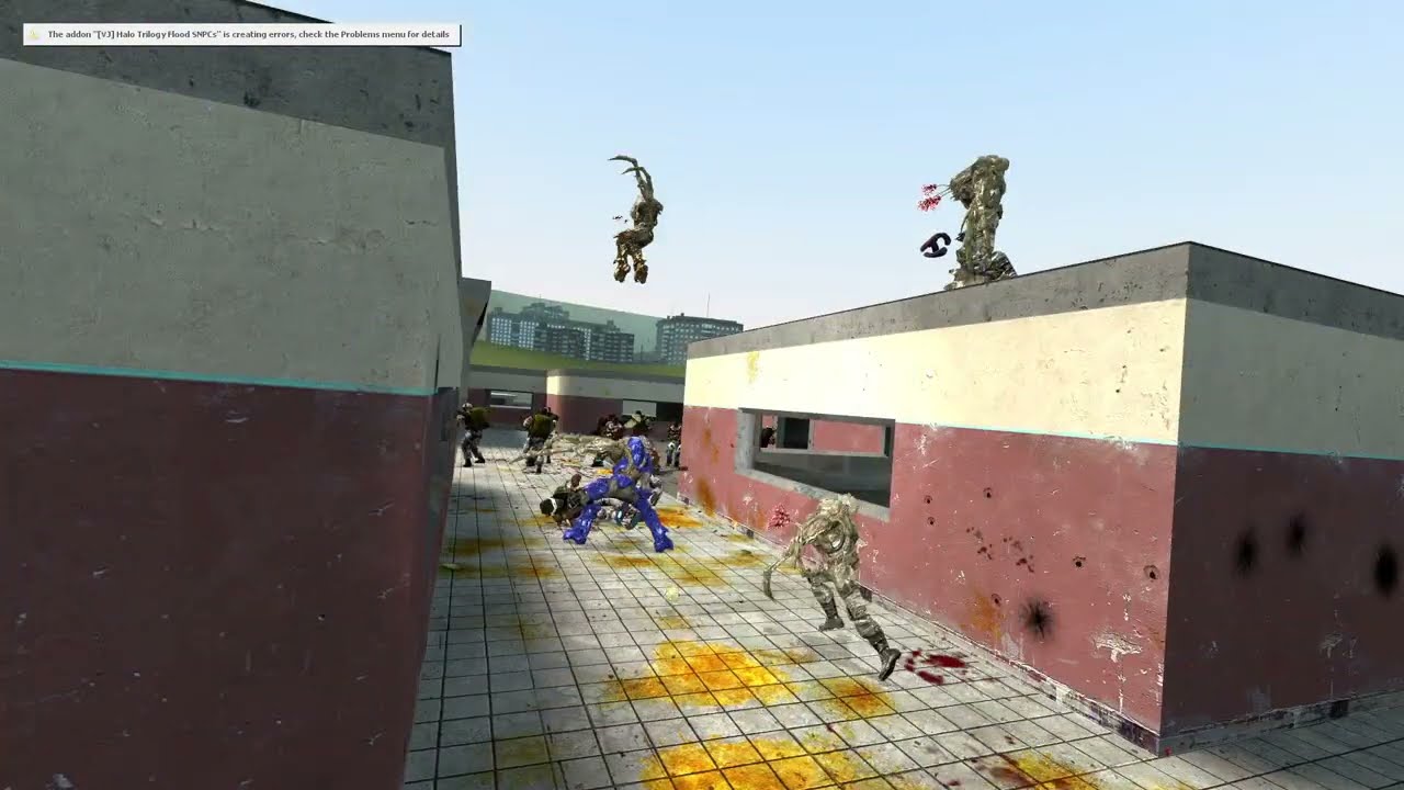 HECU MARINES VS HALO 3 FLOOD (GMOD NPC BATTLES)