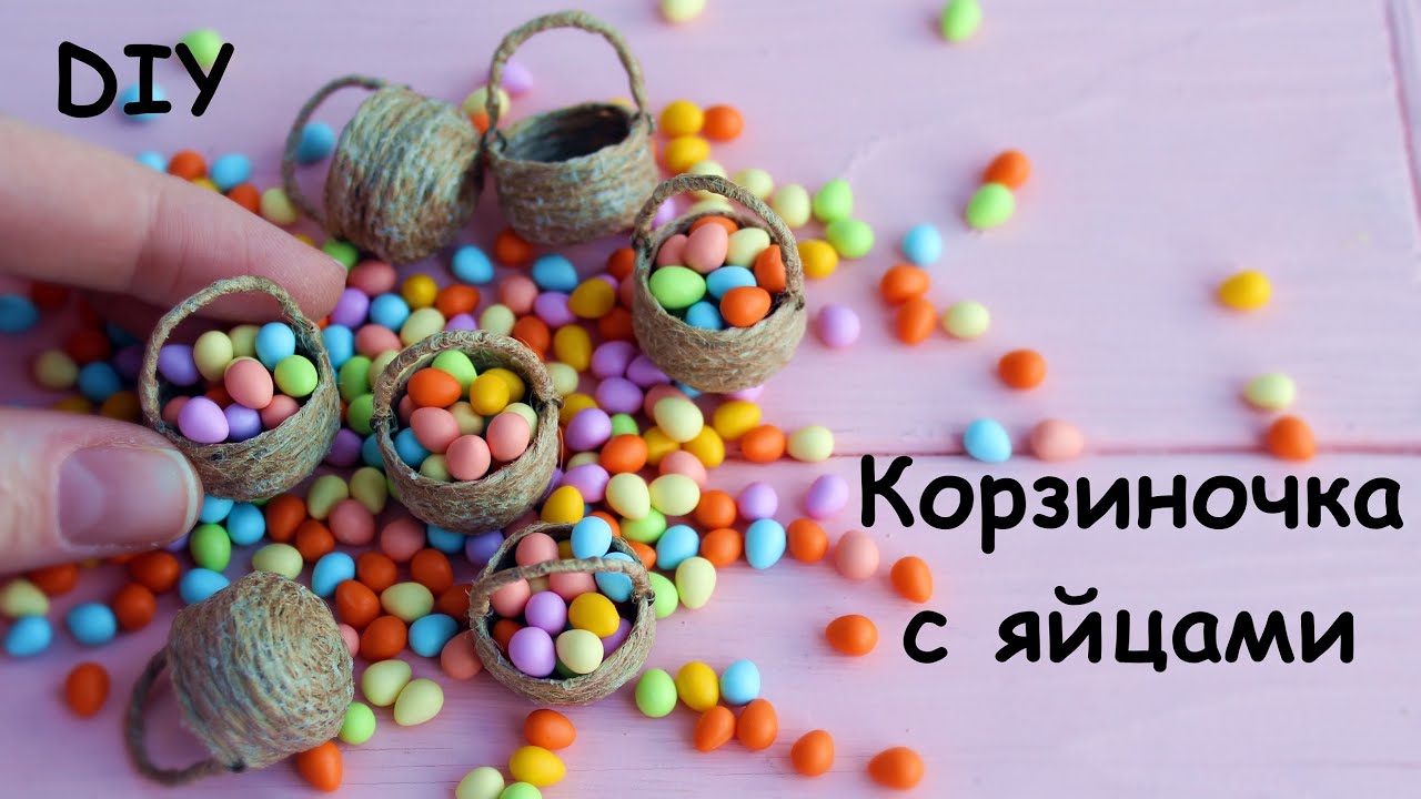 Miniature basket with eggs🥰Easter theme🐣