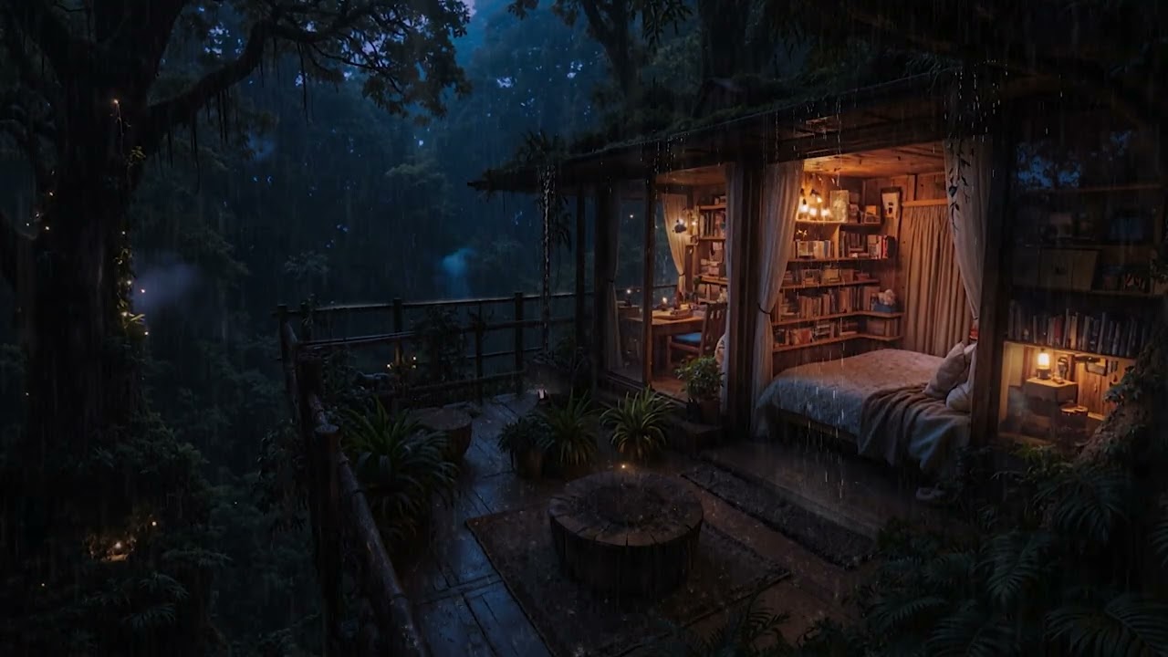 Cozy Forest Cabin Surrounded by Gentle Rain 🌲 | Peaceful Sleep Ambience