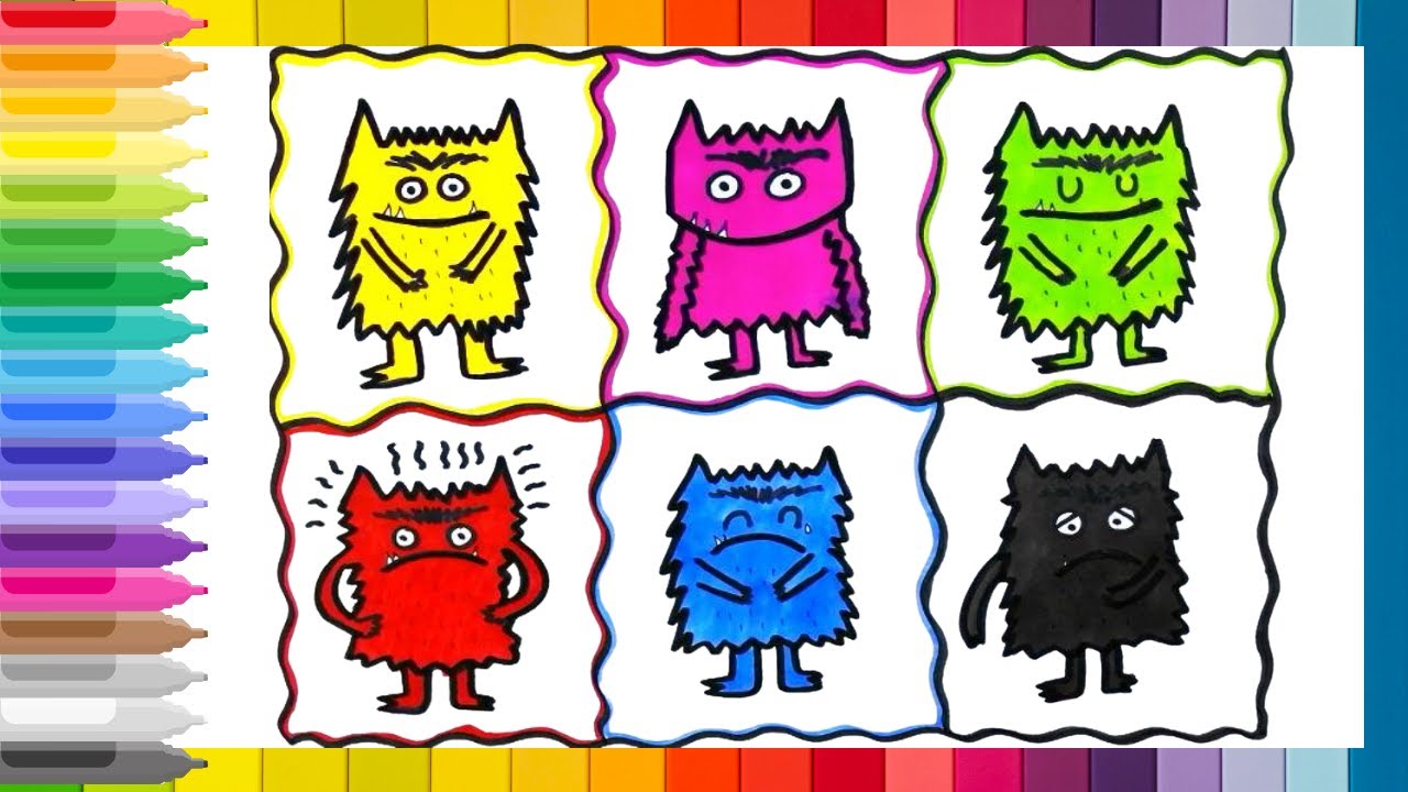 🔴Como dibujar al MONSTRUO de COLORES// ALEGRIA // AMOR // CALMA // FURIA// TRISTEZA // MIEDO🔴