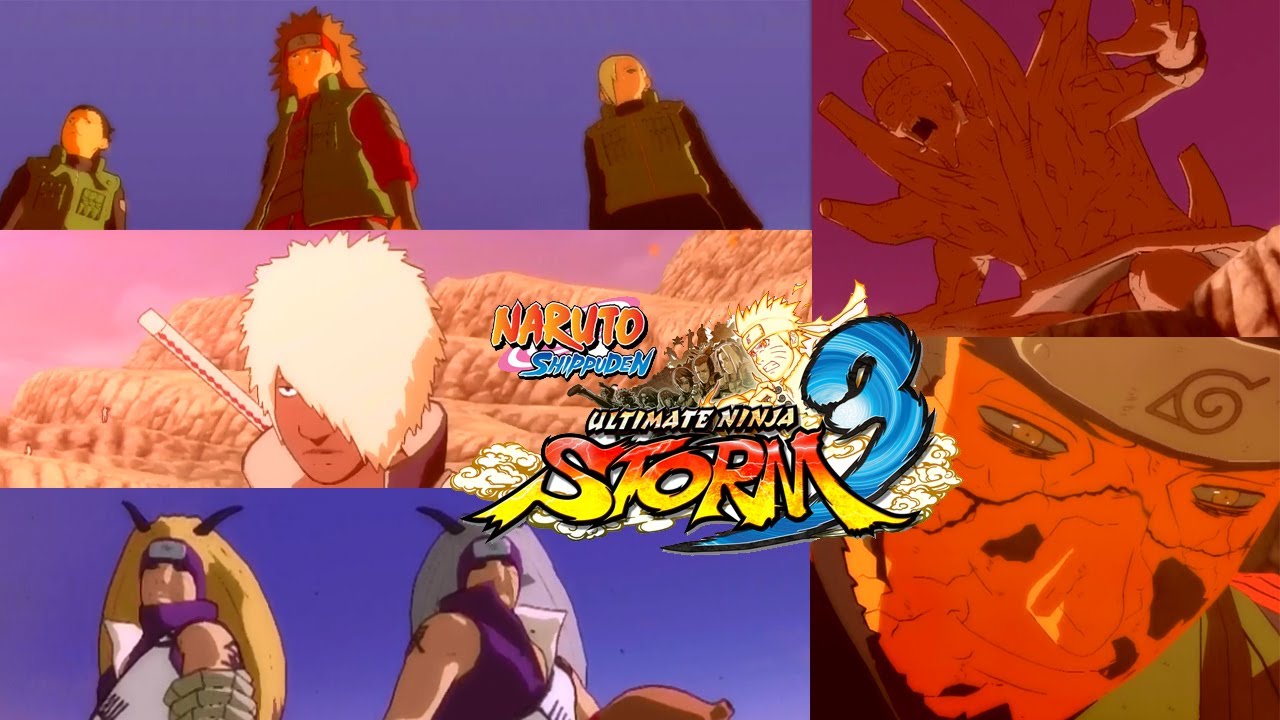Naruto Ninja Storm 3: Edo Asuma and Gedo Mazo vs. Ino-Shika-Cho Full Giant Boss Battle Gameplay