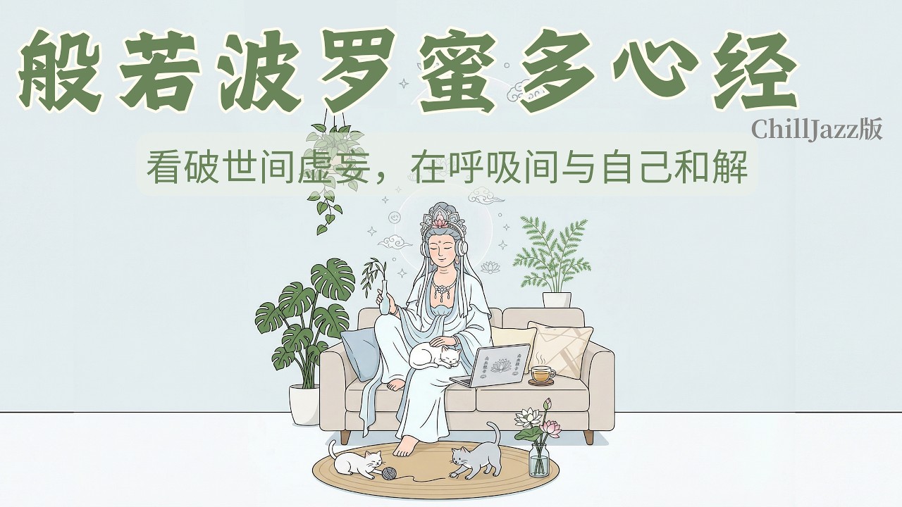般若波罗蜜多心经｜Soft Chill Jazz | 咖啡馆里的禅意，一场与自我的温柔对话  | 配你工作学习冥想静心 | 一起放松 #chilljazz #bgm #心经